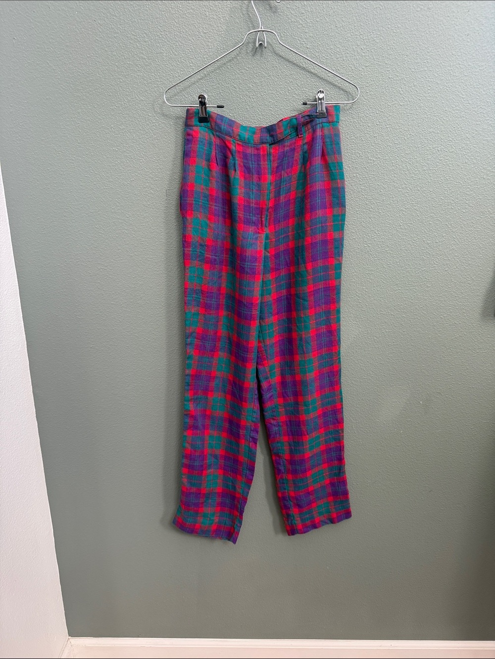 Vintage Plaid High-Waist Pants Colorful Gwen Stefani Vibes Sz 6